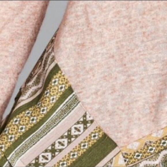 Boho tribal shark bite hem pink top ruffle bottom lagenlook - Picture 4 of 8